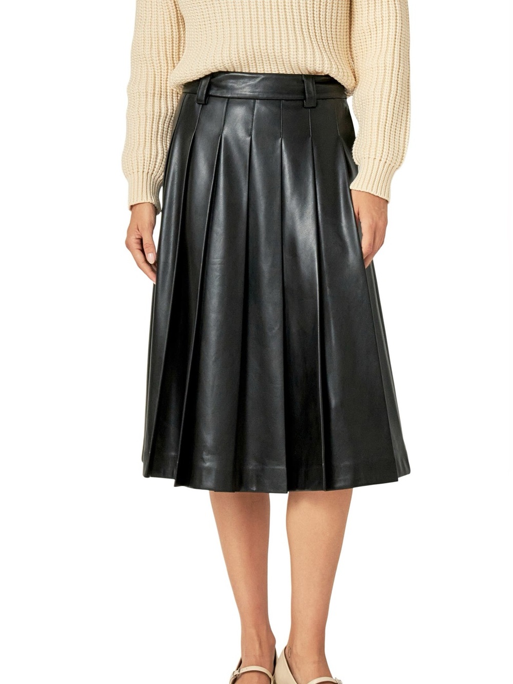 NWT English Factory Faux Leather Skirt Sz s
